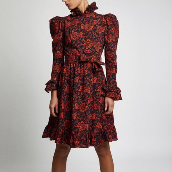 BATSHEVA Runway Collection Prairie Dress Grape Print - Picture 3 of 9